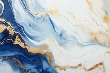 Elegant natural blue and gold marble texture with fluid patterns for luxury design