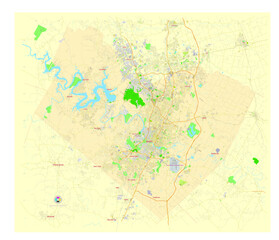 Austin Texas US street map SVG editable Vector