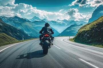 A photo of an old motorcycle parked on the edge of Lake K desktop wallpaper 