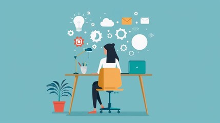 Advancement skills, job interview techniques, flat design illustration