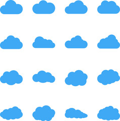 Clouds Weather Icon Set. Simple clouds shape vector illustration.