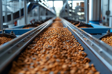 Automatic production line for dry pet food. Machinery and quality control