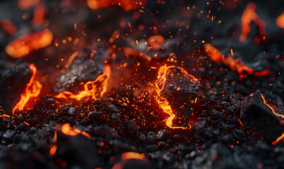 fire spark burn on dark background