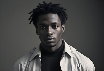 Black man in suit on clean background
