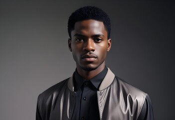 Fototapeta premium Black man in suit on clean background