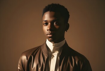 Obraz premium Black man in suit on clean background