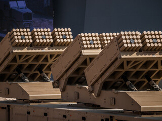 Abu Dhabi, UAE - Feb.19.2013: Jobaria Defense Systems Multiple Cradle Launcher