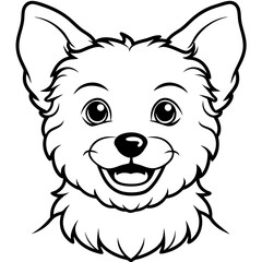 A cartoon of a dog vector art illustration