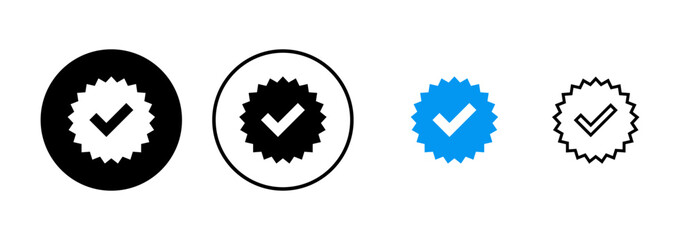 verified icon vector isolated on white background. verification check mark. approved icon