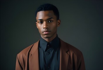 Obraz premium Black man in suit on clean background