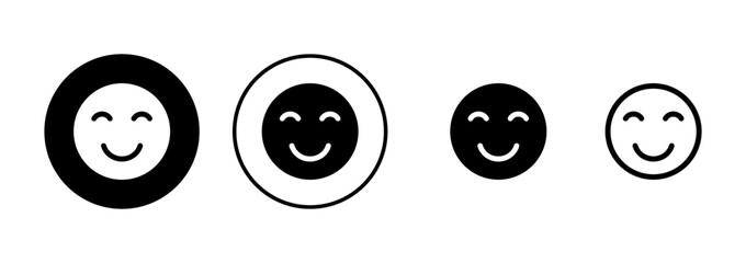 Smile icon vector isolated on white background. Smile vector icon. Emoticon Icon vector. Emoji