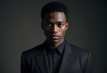 Obraz premium Black man in suit on clean background