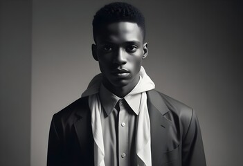 Obraz premium Black man in suit on clean background