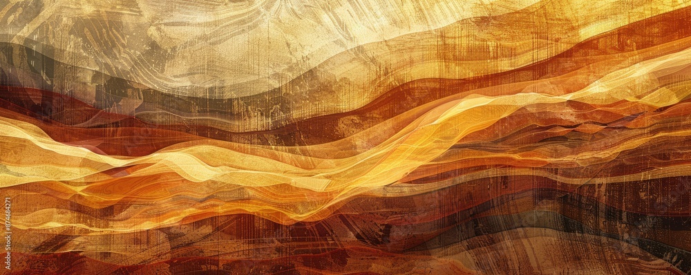 Poster the abstract image beautifully captures intricate yellow and brown geological patterns and textures 