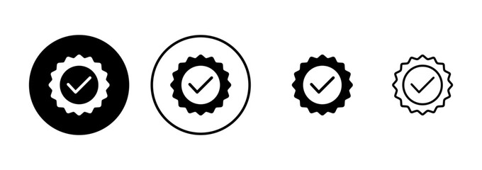 Approved icon vector isolated on white background. Certified Medal Icon vector. check mark