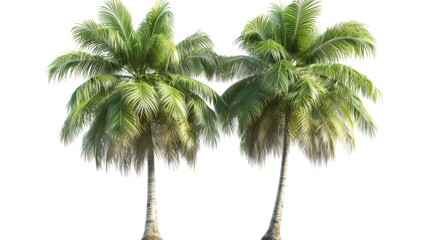 Fototapeta premium Big tropical palm tree on white background
