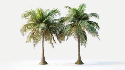 Obraz premium Big tropical palm tree on white background