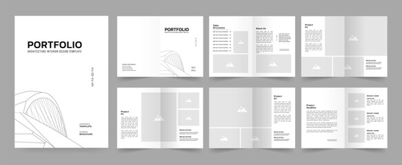 Architecture portfolio or portfolio layout template design