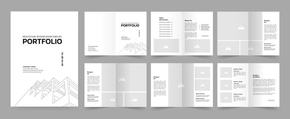 Architecture profile brochure template and interior portfolio layout design