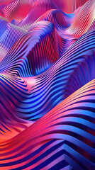 Abstract Wavy Lines with Pink and Blue Gradient