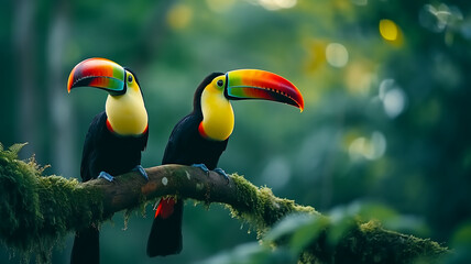 Obraz premium Toucan bird in the rainforest of Borneo.
