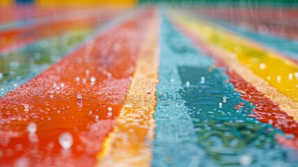 The running track is covered in a layer of colored slime making each lap a slippery and unpredictable experience.