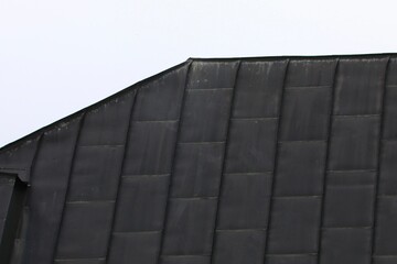 Modern slanted metal roof 