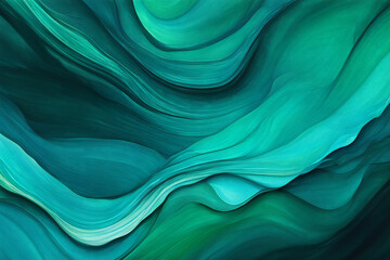 Abstract watercolor teal and green background.