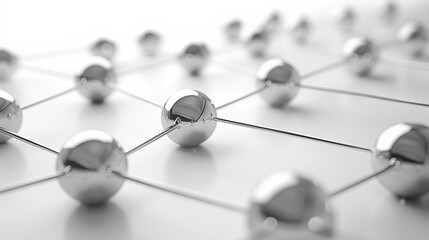 Fototapeta premium Interconnected metals form a geometric network isolated on a white background