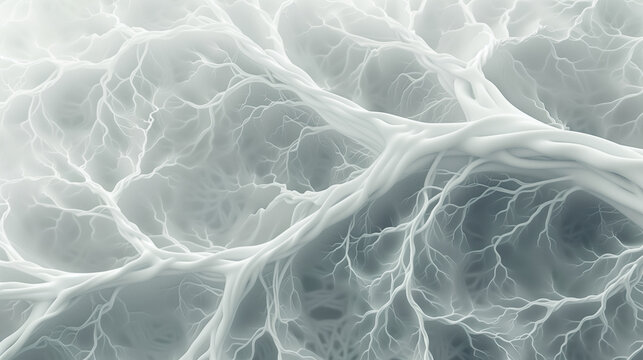 Abstract tree pattern with neural network on white background