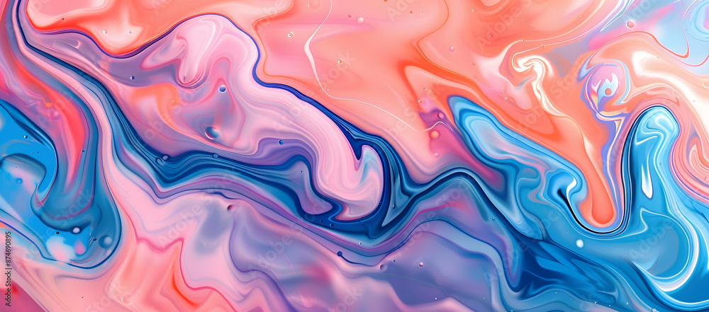 Aufkleber swirling patterns in an abstract fluid art background.