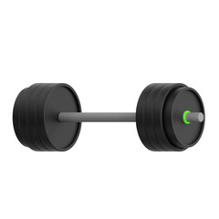 3D Rendering Black and Green Barbell Illustration