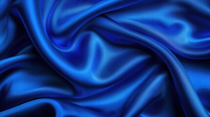 Fototapeta premium A luxurious silk fabric texture in rich, royal blue with a subtle sheen