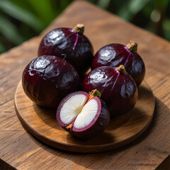 Tropical beauty, mangosteen fruit with tempting white flesh