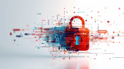 A minimalist design of a padlock icon with a password text field underneath on a clean white background representing secure login