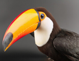 Obraz premium Close-up portrait of a toucan with colorful beak