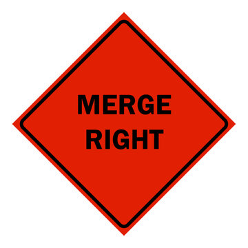 Construction Signs - merge right sign
