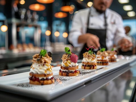 Exploratory culinary workshop, chefs experimenting with new flavors, fusion of tradition and innovation