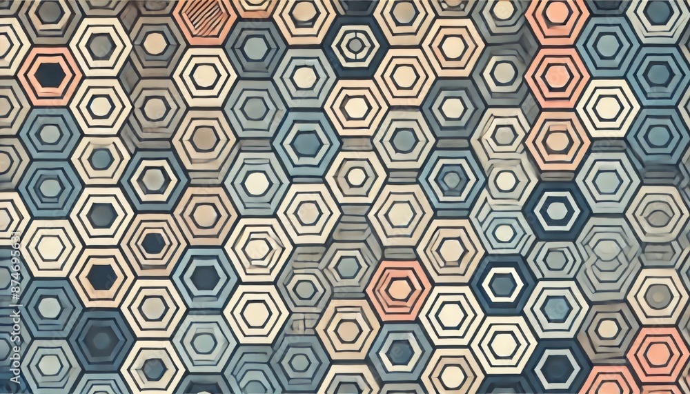 Poster abstract geometric hexagon pattern background.