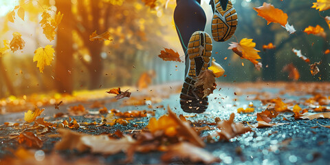 Autumn Running: Footsteps in the Fall Leaves | Fitness Journey: Running in Autumn"