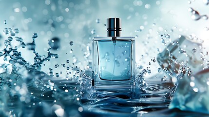 Dynamic Fragrance Advertisement with Water Splash Effects