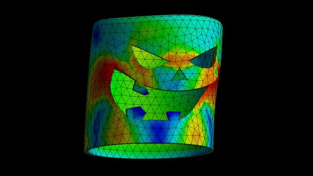 Mechanic simulation engineering - Stress and breakpoint analysis of pumpkin face under force and moment conditions