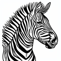 A realistic line art style image of a bear on a white background