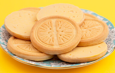 Sweet and Sour Lemon Shaped Shortbread Cookie Biscuits
