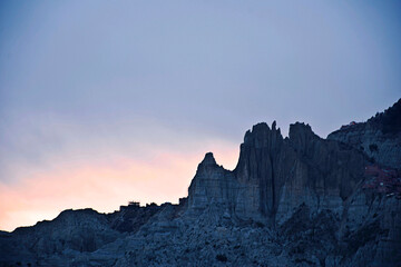 slope of a hill at sunset