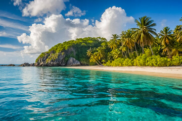 Paradise tropical seacoast in beautiful sunny day