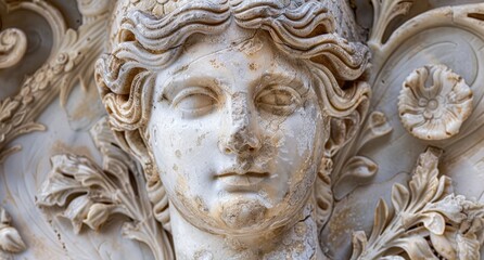 Close-up of ornate stone sculpture
