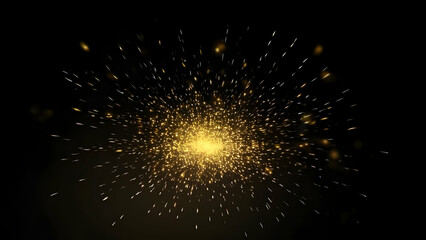 Fototapeta premium Abstract golden particle glitter effect on dark background