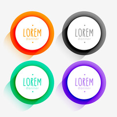 set of 3d circular shape frame with shadow effect