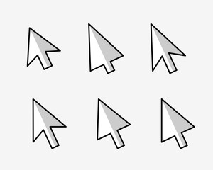 collection of flat mouse cursor arrow sign